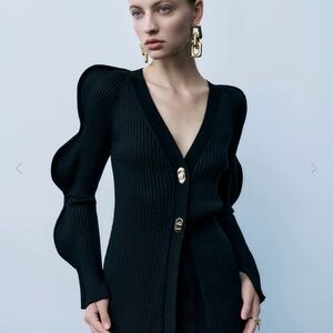 NEW - Urban Revivo  Black Cardigan with Gold Buttons